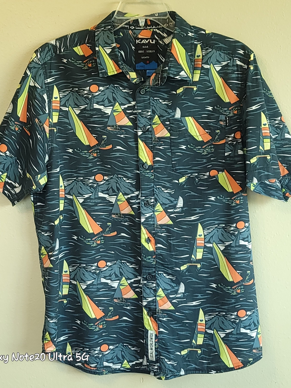 Kavu Festaruski Shirt Mens Large Sail Away Night Cotton Button Up Hawaiian